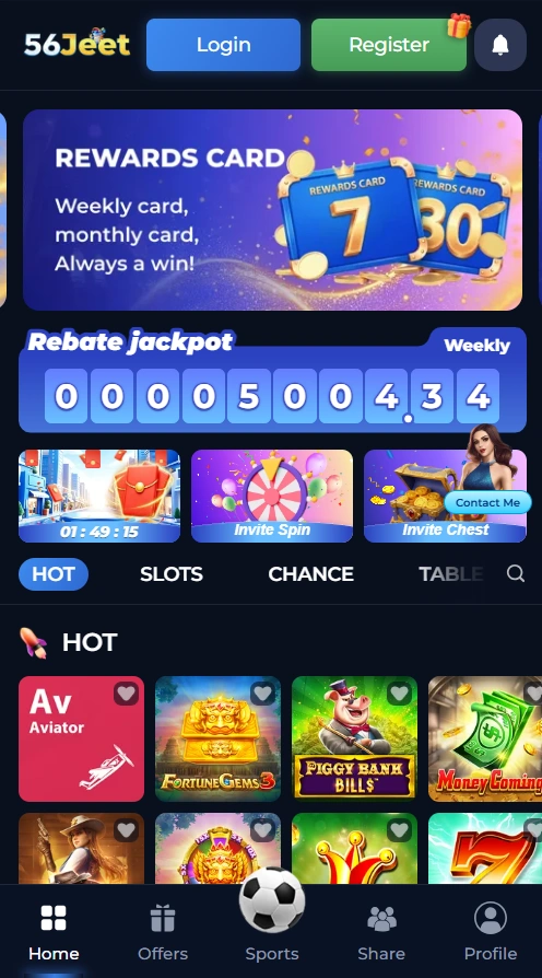 56Jeet Game interface