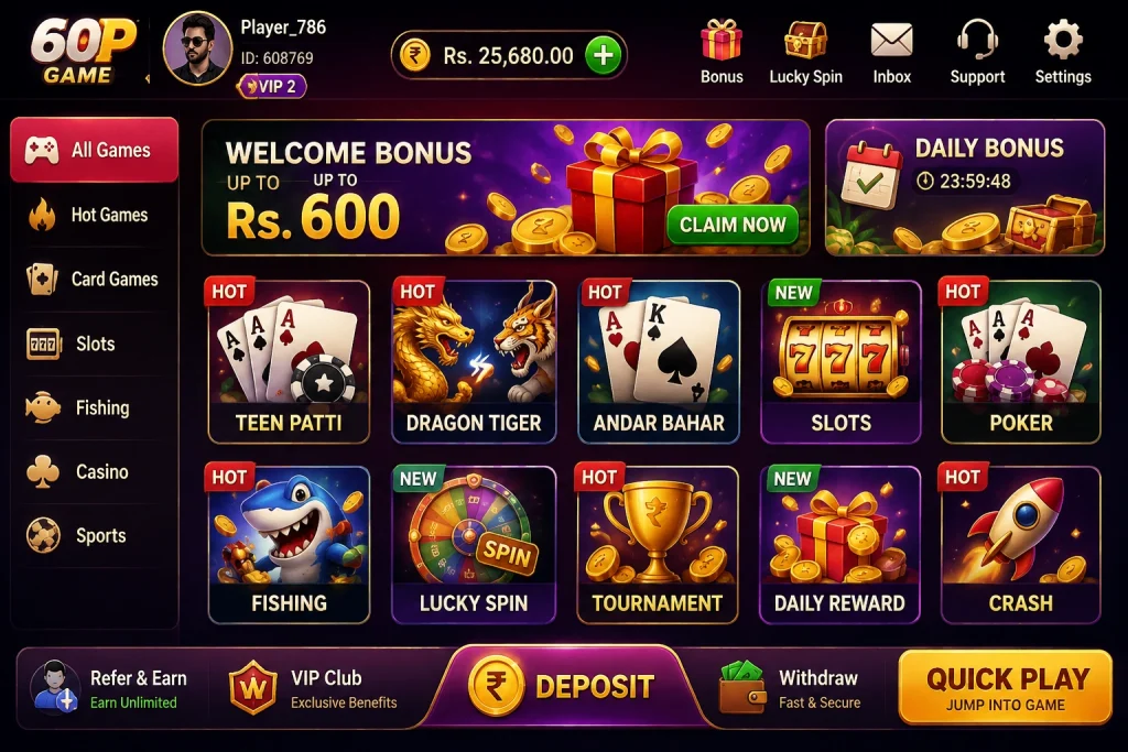 60P Game Interface