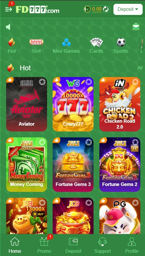 FD777 Game interface