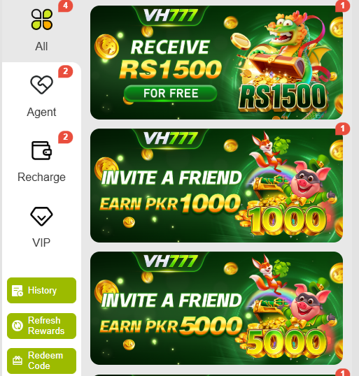 VH777 Game rewards