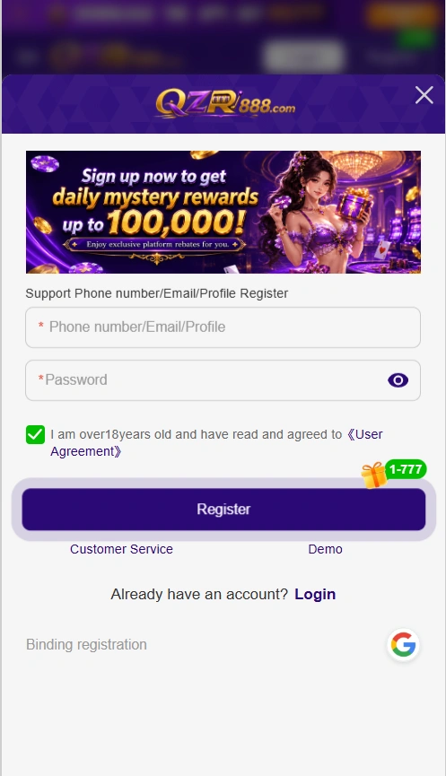 QZR888 Game login