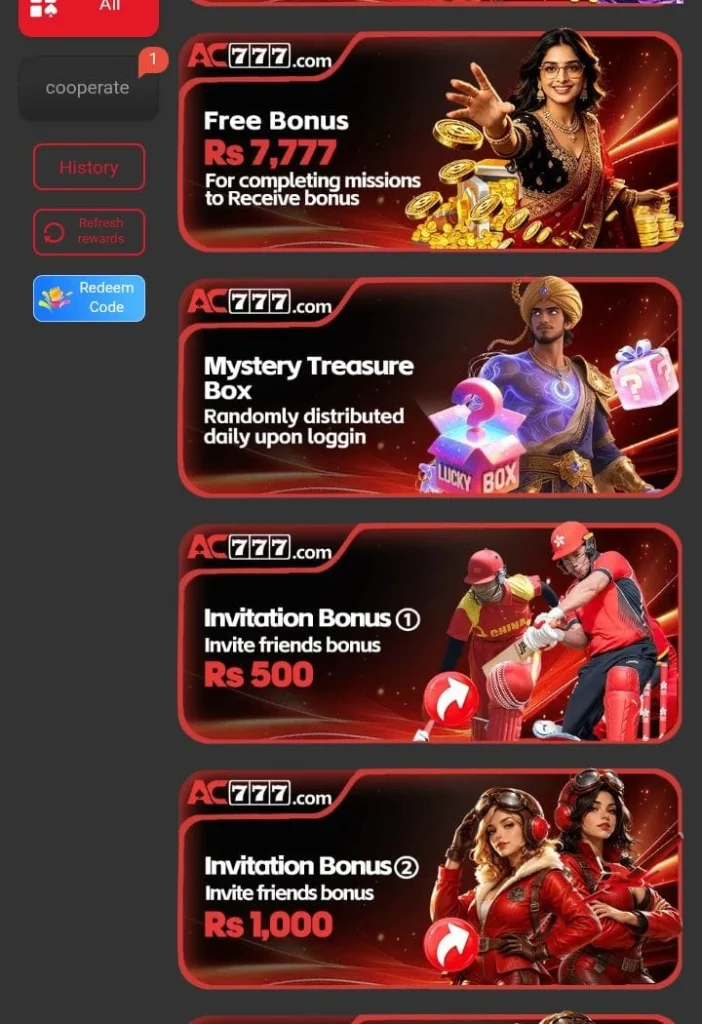 AC777 Game rewards